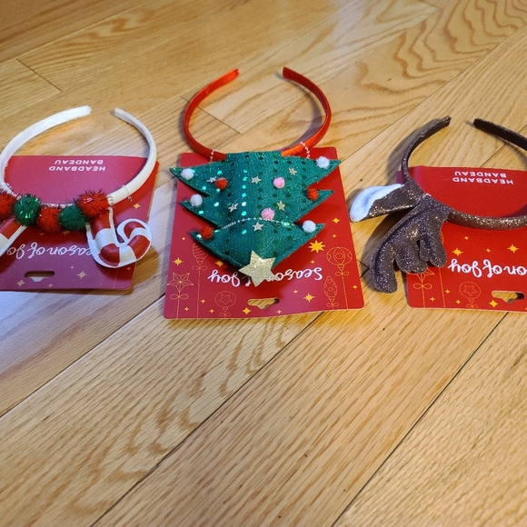 Season of Joy Headband Bundle, Reindeer, Candy Canes, and Christmas Tree - Picture 6 of 6